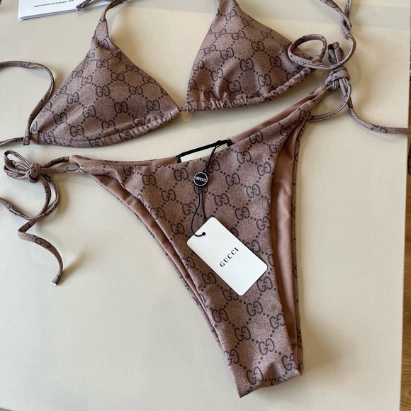 Gucci Brown Logo Bikini - Picture 7 of 7